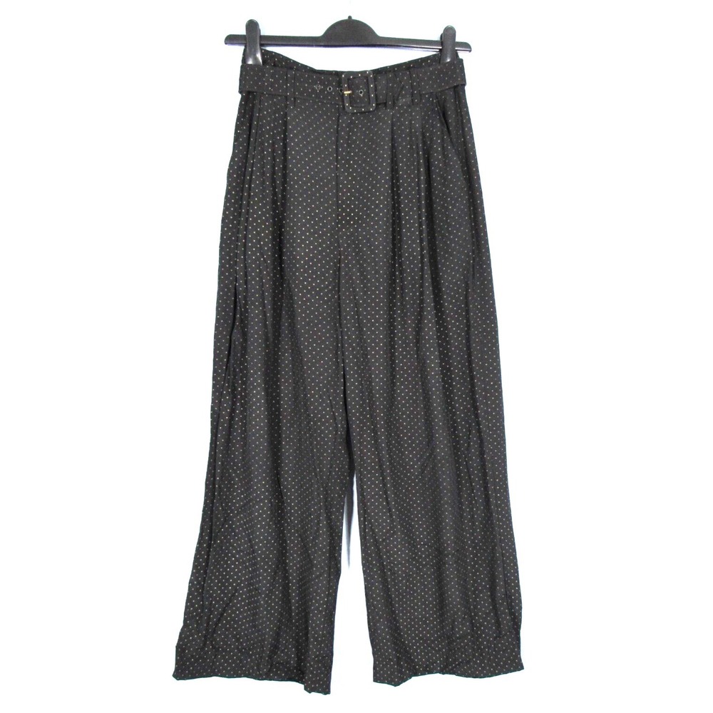 VTG NWT THE LIMITED Black POLKA DOTS Twill PLEATED Wide Leg PANTS Sz 8